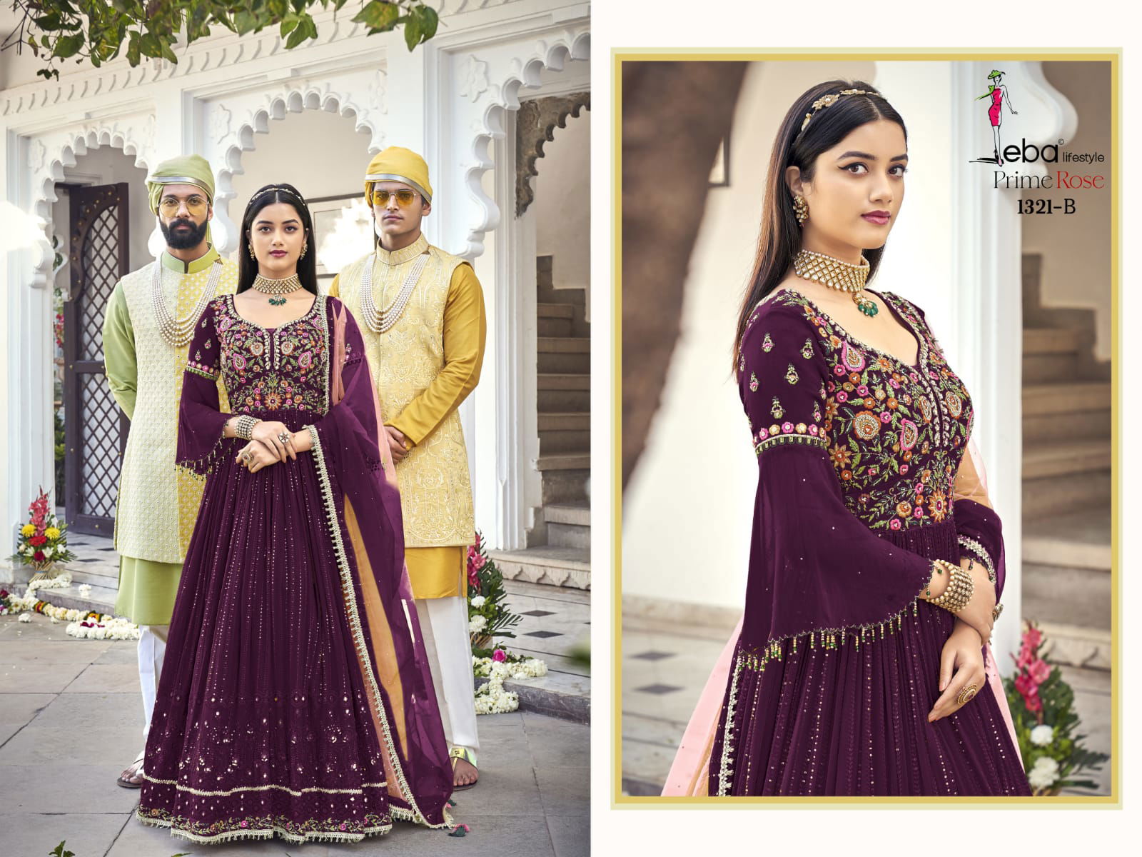 Heavy Faux Georgette With Embroidery Work eba Floor Legth Designer Wedding Salwar Suit